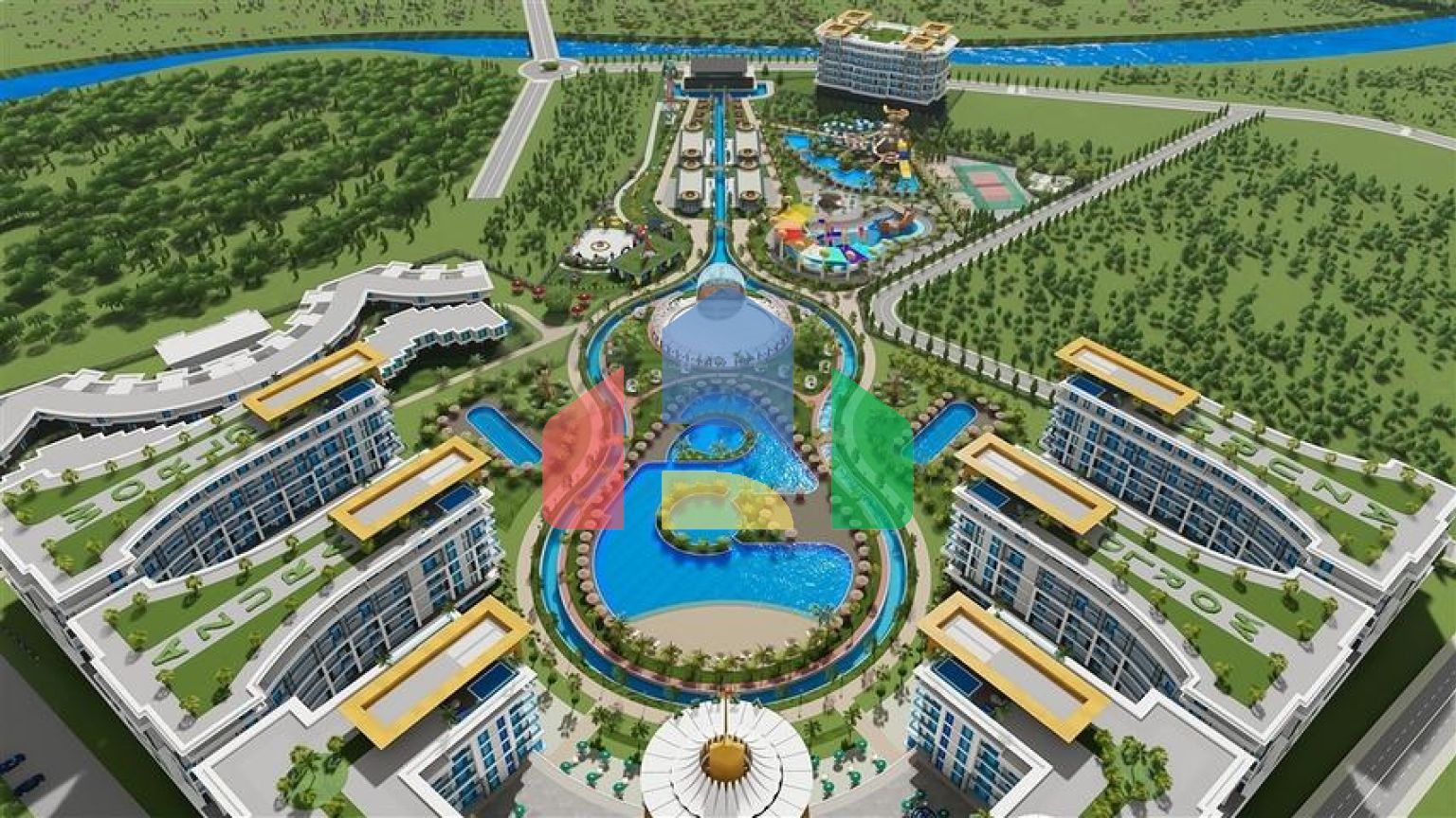 Квартира 1+1 в самом масштабном проекте в Алании в районе Тюрклер