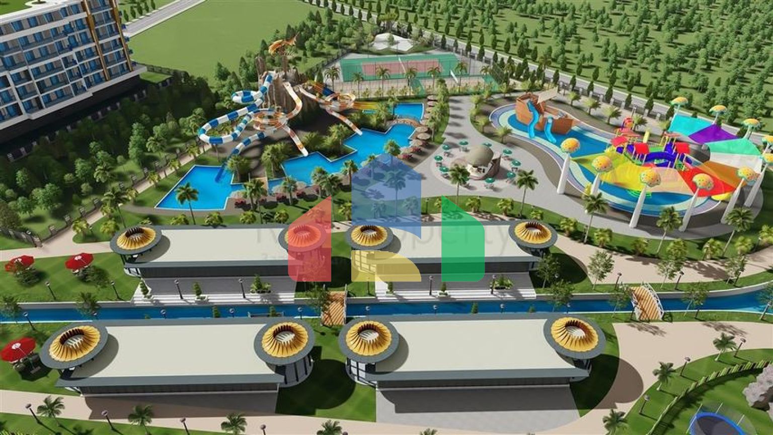 Квартира 1+1 в самом масштабном проекте в Алании в районе Тюрклер