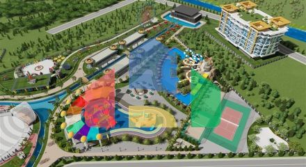 Квартира 1+1 в самом масштабном проекте в Алании в районе Тюрклер