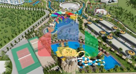 Квартира 1+1 в самом масштабном проекте в Алании в районе Тюрклер