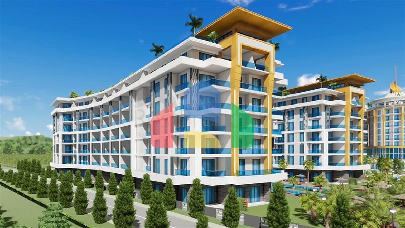 Квартира 1+1 в самом масштабном проекте в Алании в районе Тюрклер