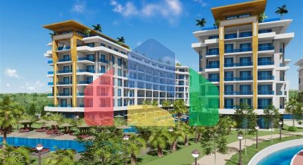 Квартира 1+1 в самом масштабном проекте в Алании в районе Тюрклер