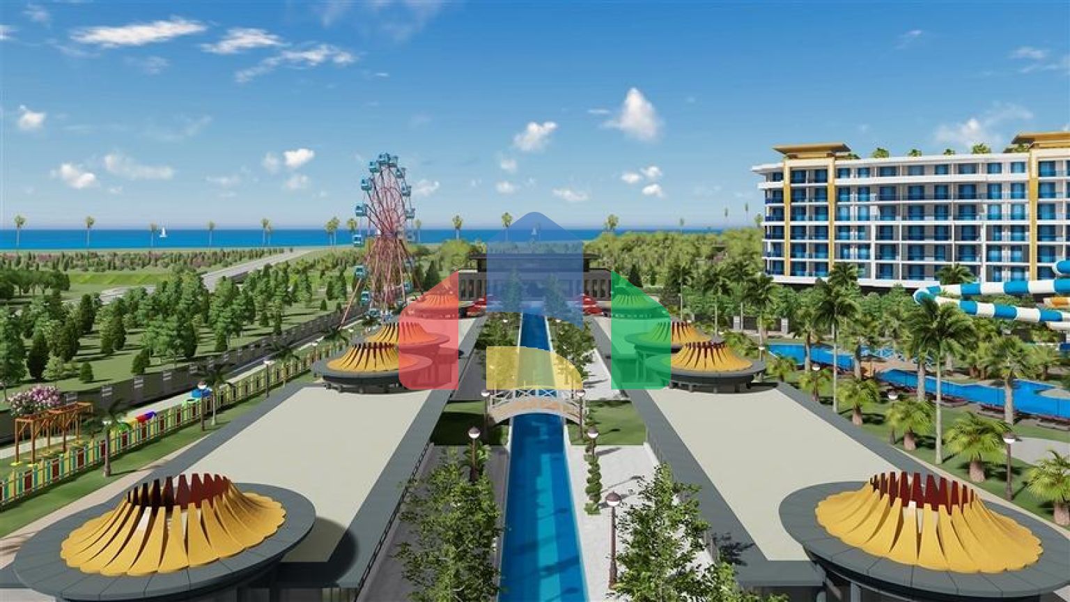 Квартира 1+1 в самом масштабном проекте в Алании в районе Тюрклер