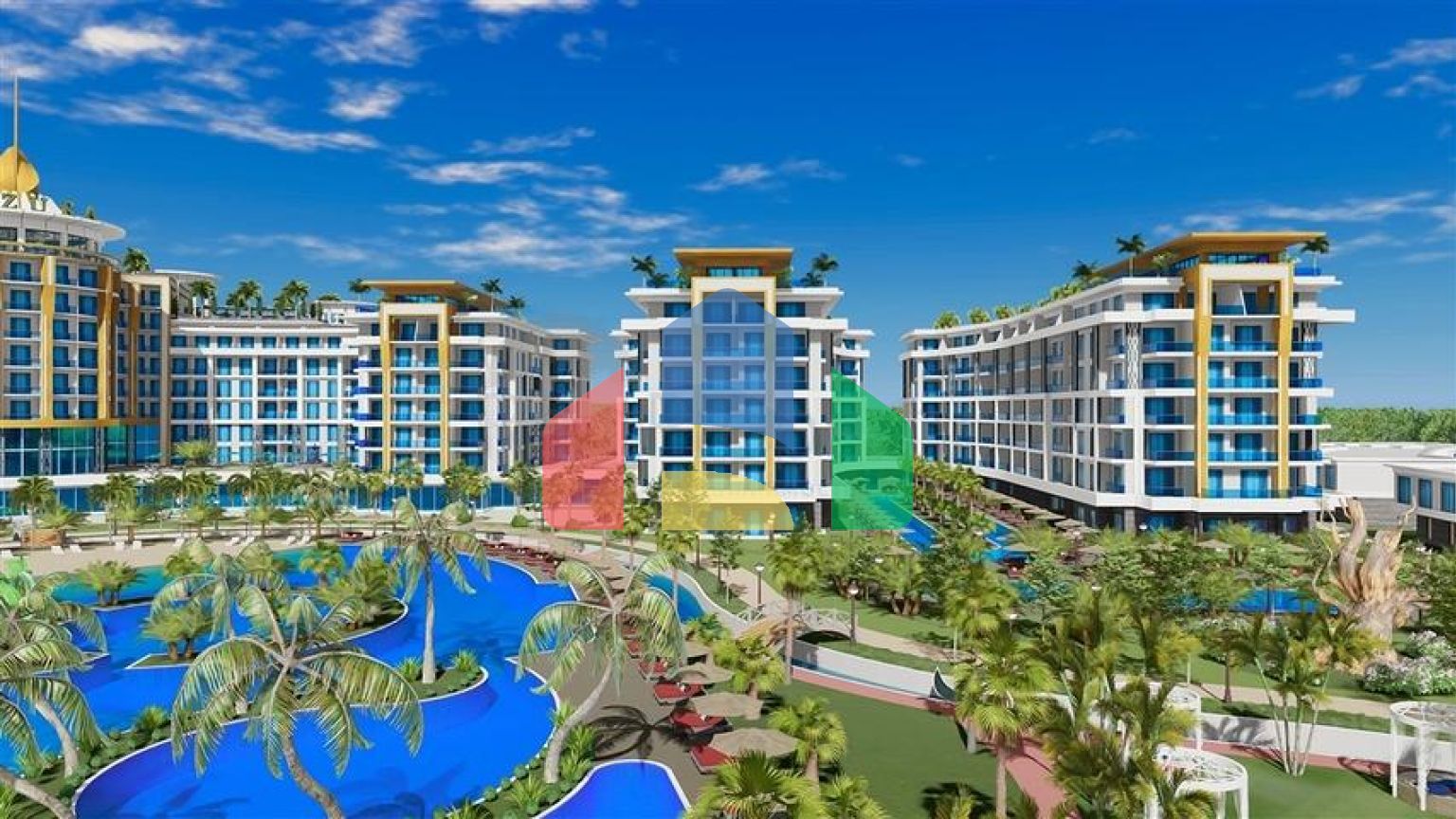 Квартира 1+1 в самом масштабном проекте в Алании в районе Тюрклер