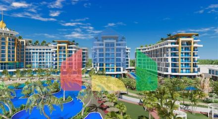 Квартира 1+1 в самом масштабном проекте в Алании в районе Тюрклер