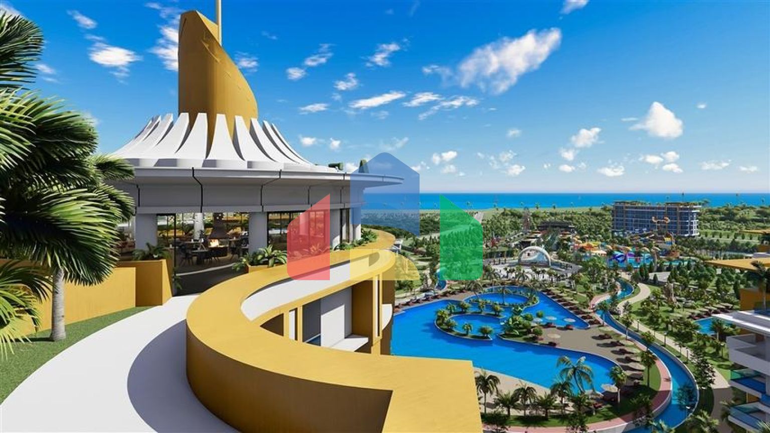 Квартира 1+1 в самом масштабном проекте в Алании в районе Тюрклер