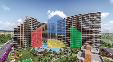 Apartments under construction in one of the resort areas of Mersin