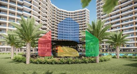 Апартаменты на стадии строительства в одном из курортных районов Мерсина