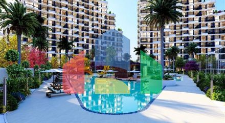 Споруджувані вілли з особистим басейном в районі Томюк-Ердемлі