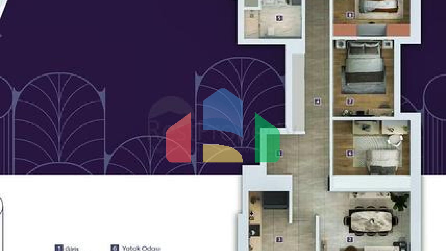 Квартира планування 4 + 1 в районі Дошемеалти - Анталія