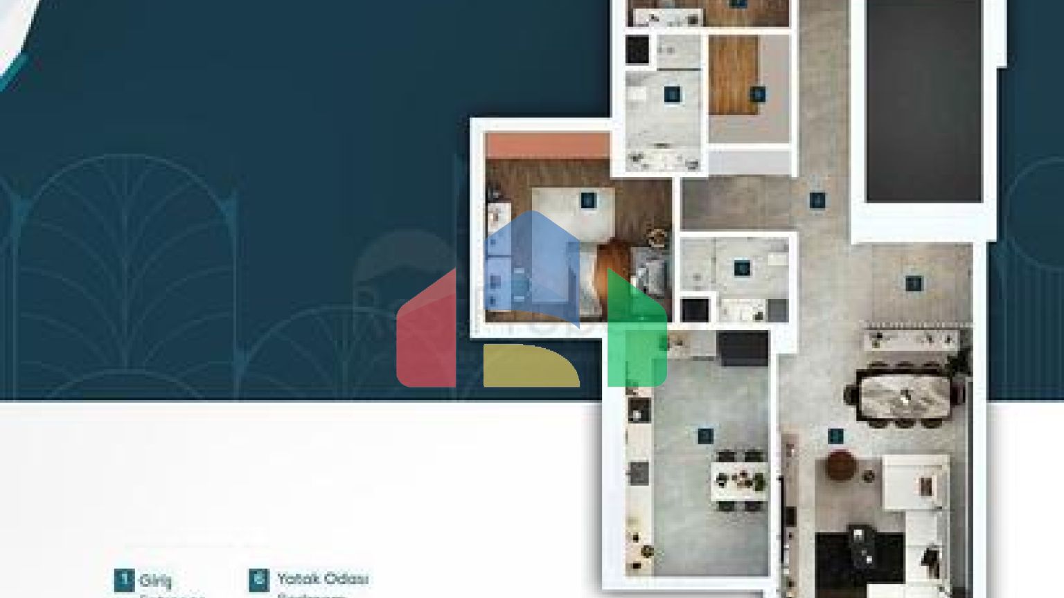 Квартира планування 4 + 1 в районі Дошемеалти - Анталія