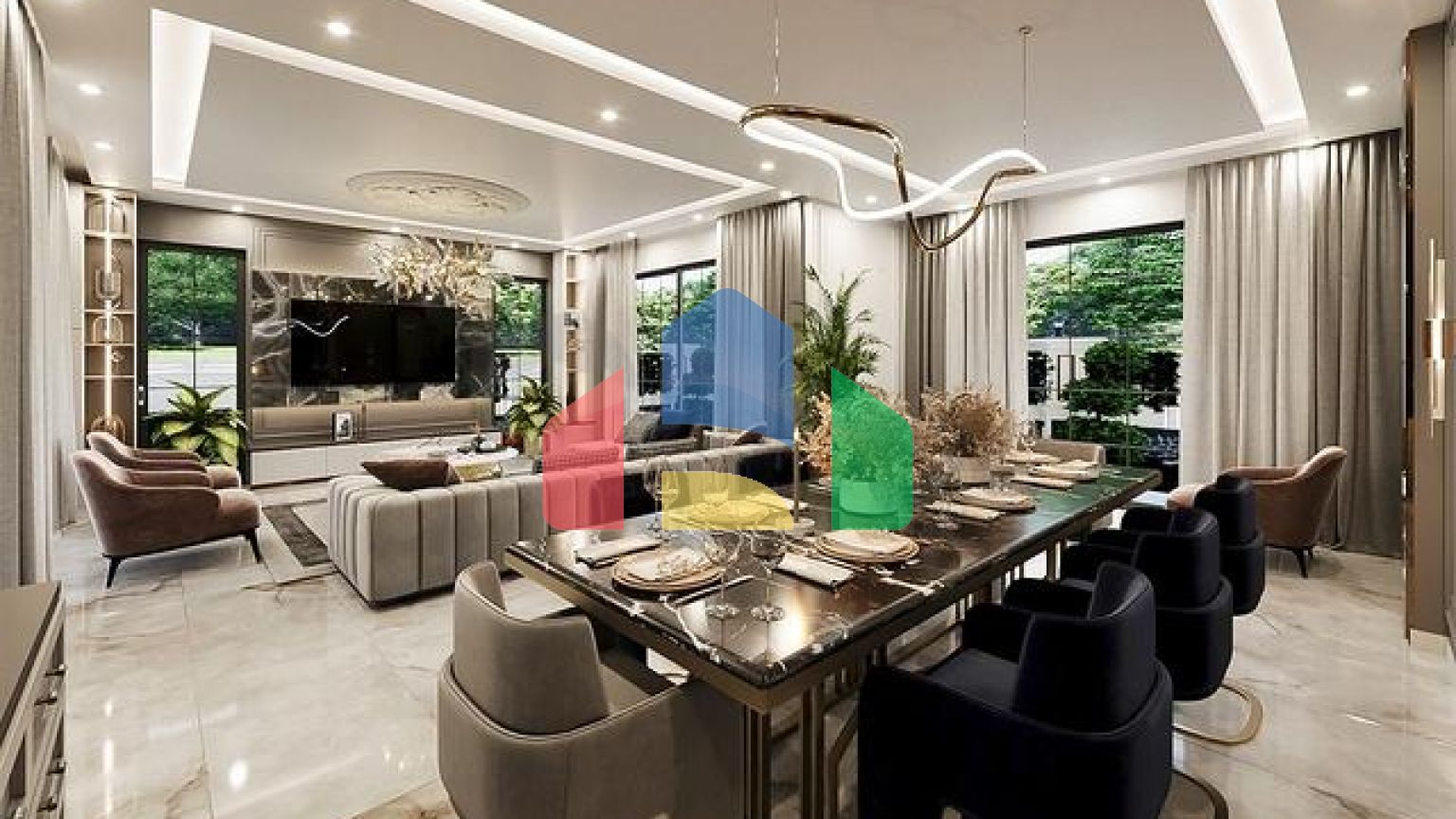 Вілла планування 5 + 1 в районі Дошемеалти - Анталія