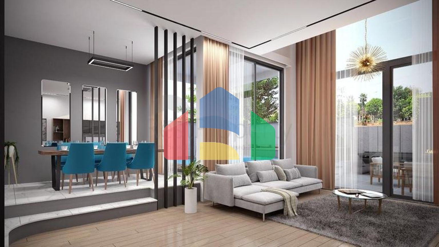 Трехэтажная вилла планировки 5+1 в районе Дошемеалты - Анталия