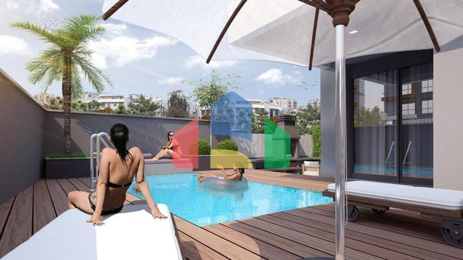 Трехэтажная вилла планировки 5+1 в районе Дошемеалты - Анталия