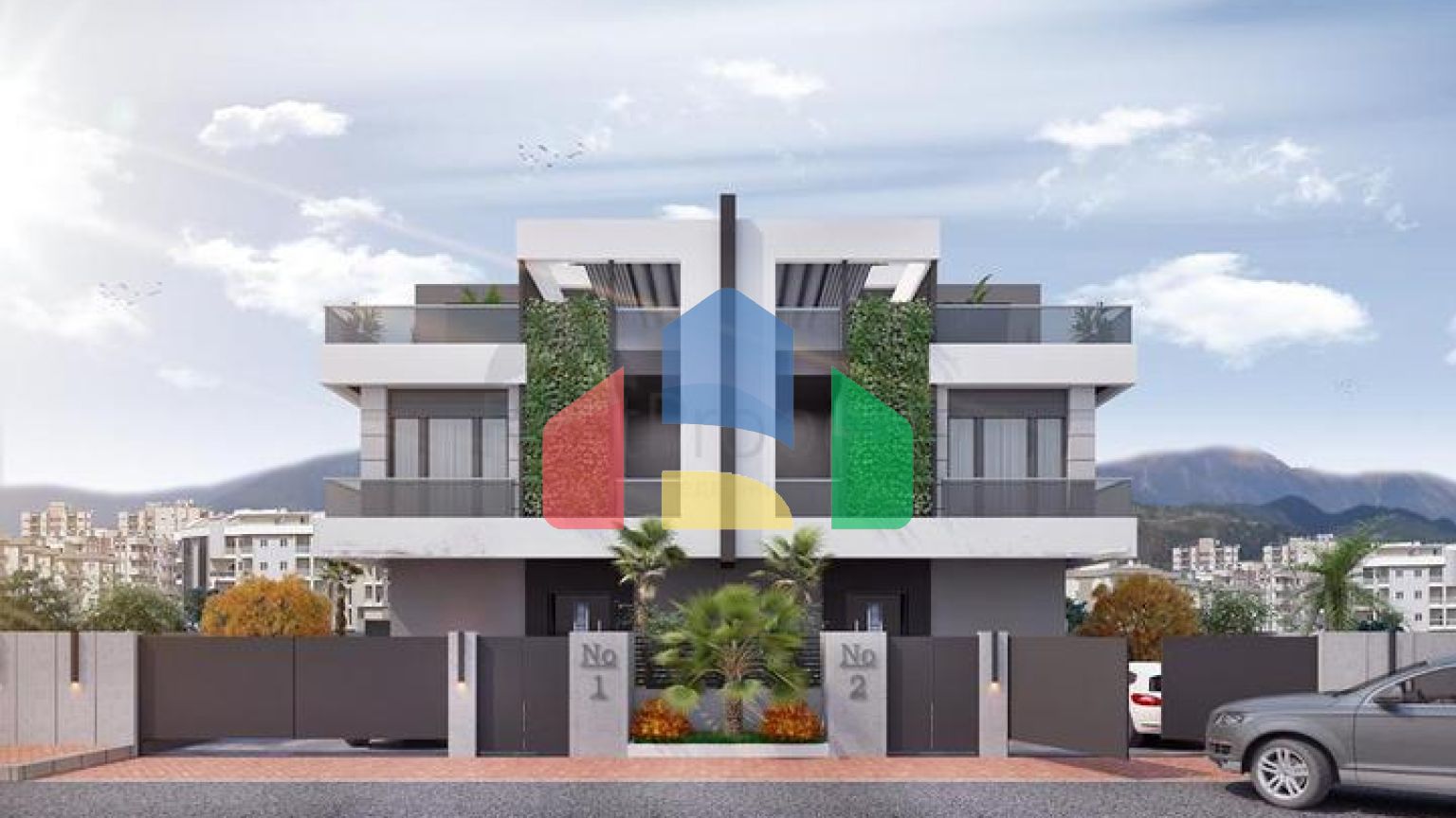 Трехэтажная вилла планировки 5+1 в районе Дошемеалты - Анталия