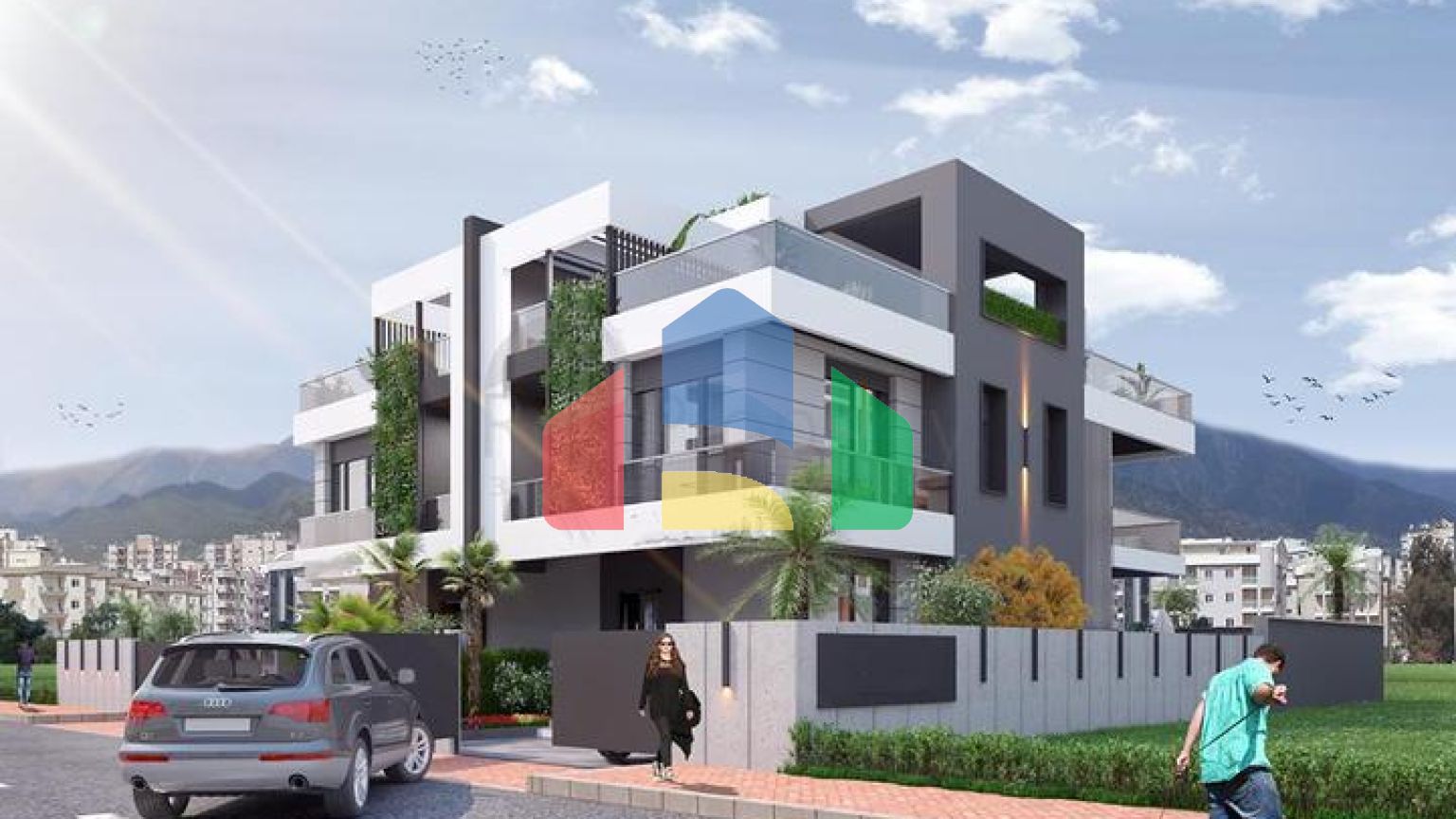 Трехэтажная вилла планировки 5+1 в районе Дошемеалты - Анталия