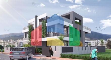 Трехэтажная вилла планировки 5+1 в районе Дошемеалты - Анталия