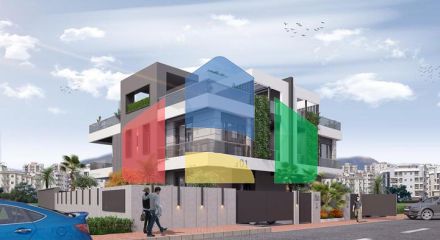 Трехэтажная вилла планировки 5+1 в районе Дошемеалты - Анталия