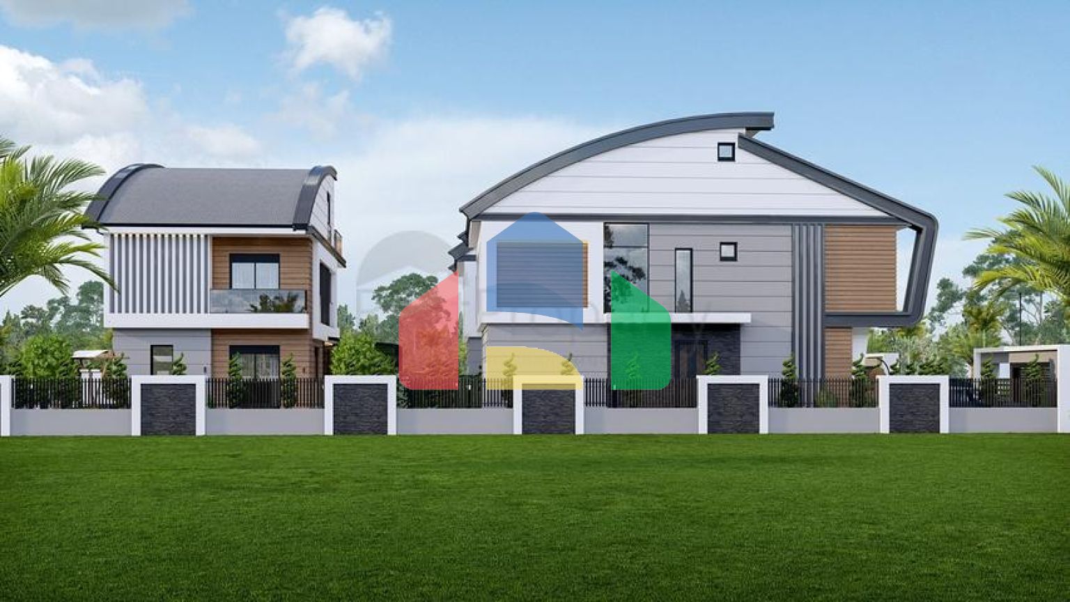 Виллы планировки 4+2 и 6+2 в районе Дошемеалты - Анталия