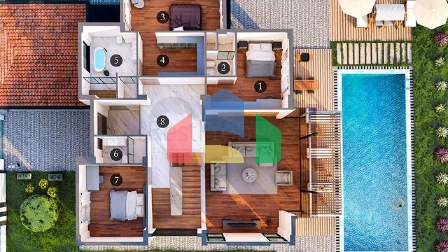 Виллы планировки 5+1 в районе Дошемеалты - Анталия