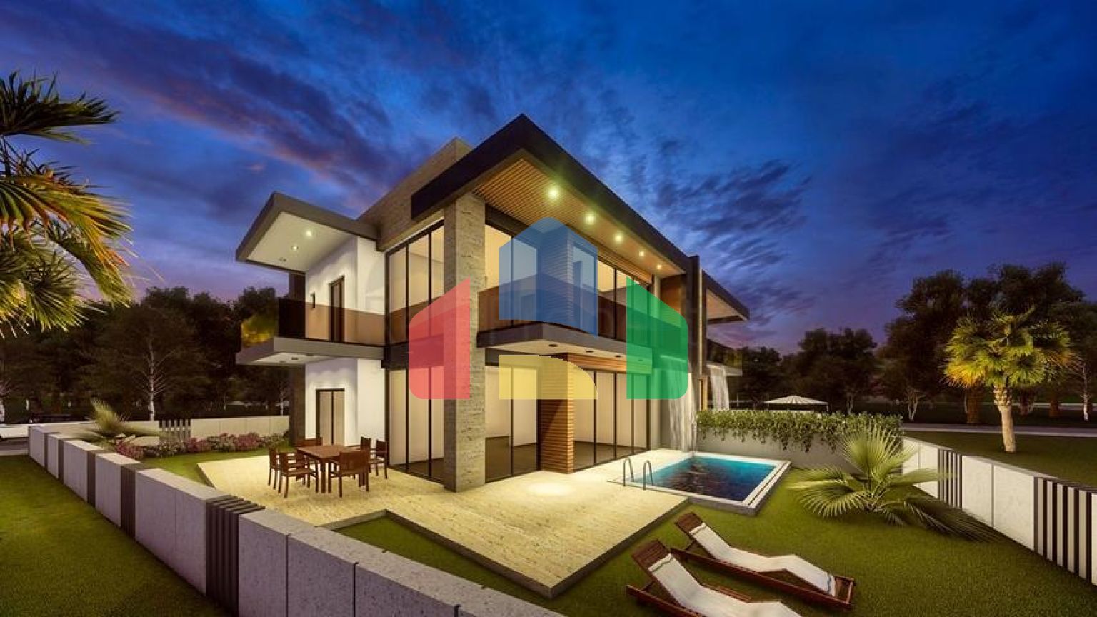 Затишна вілла планування 4 + 1 в районі Дошемеалти - Анталія