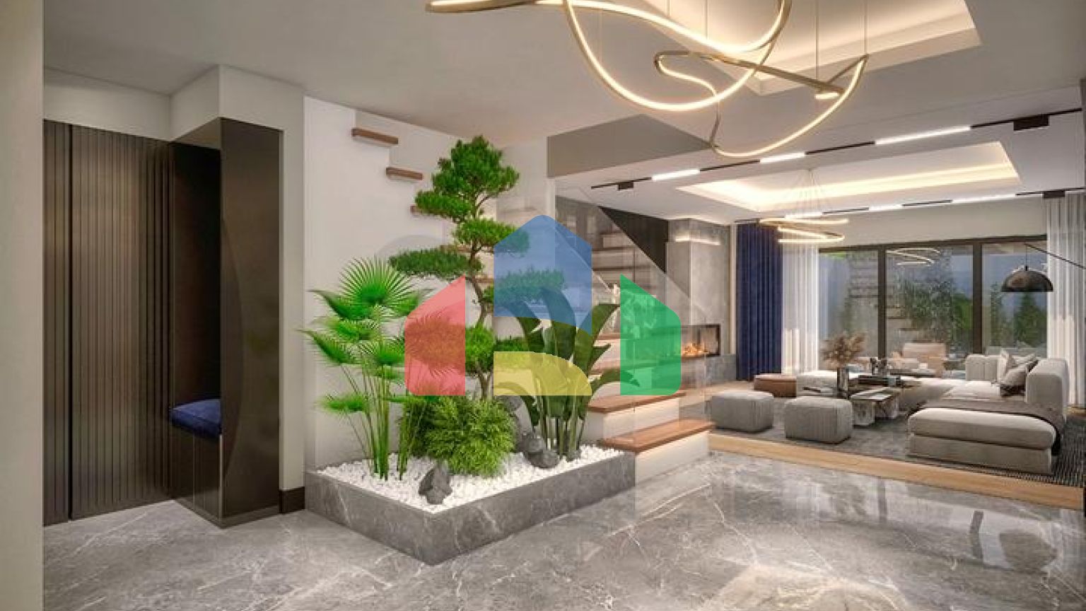 Затишна вілла планування 4 + 1 в районі Дошемеалти - Анталія