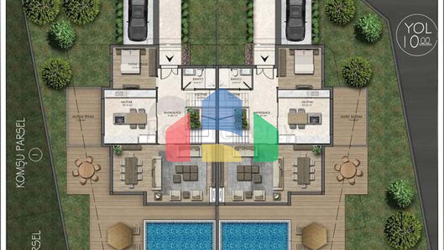 Затишна вілла планування 4 + 1 в районі Дошемеалти - Анталія