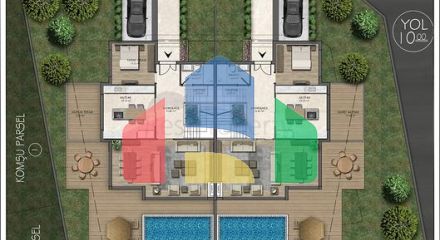 Затишна вілла планування 4 + 1 в районі Дошемеалти - Анталія