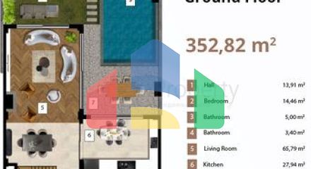 Вілла планування 5 + 1 в елітному районі Дошемеалти - Анталія