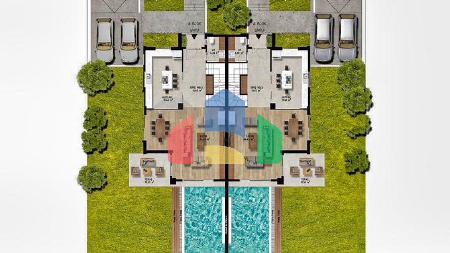 Виллы планировки 4+1 и 6+1 в районе Дошемеалты - Анталия