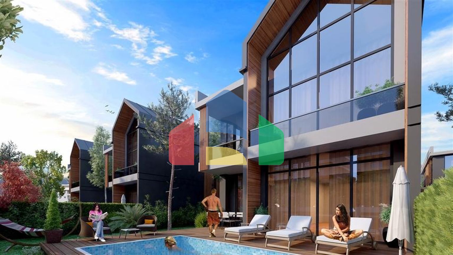 Комплекс вілл планування 4 + 1 в районі Дешемеалти - Анталія