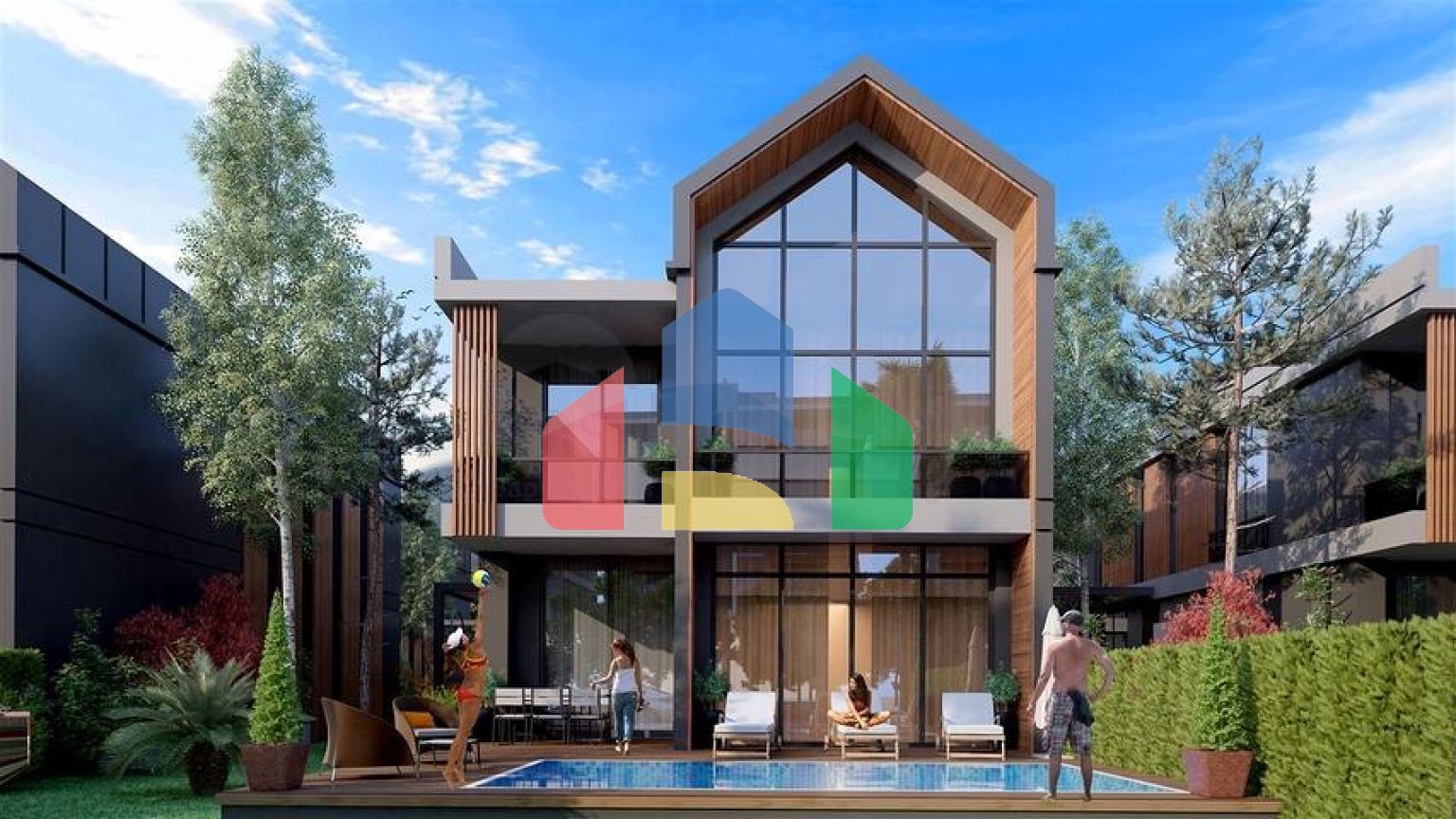 Комплекс вілл планування 4 + 1 в районі Дешемеалти - Анталія