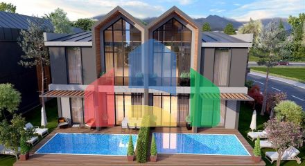 Комплекс вілл планування 4 + 1 в районі Дешемеалти - Анталія