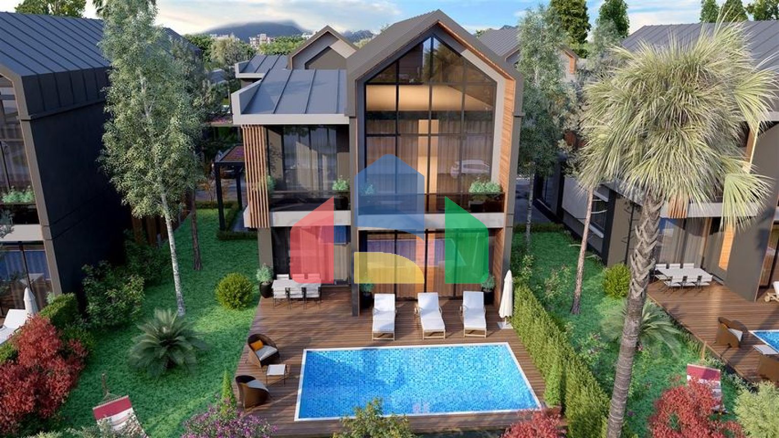 Комплекс вілл планування 4 + 1 в районі Дешемеалти - Анталія