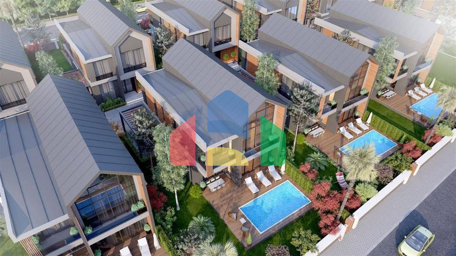 Комплекс вілл планування 4 + 1 в районі Дешемеалти - Анталія