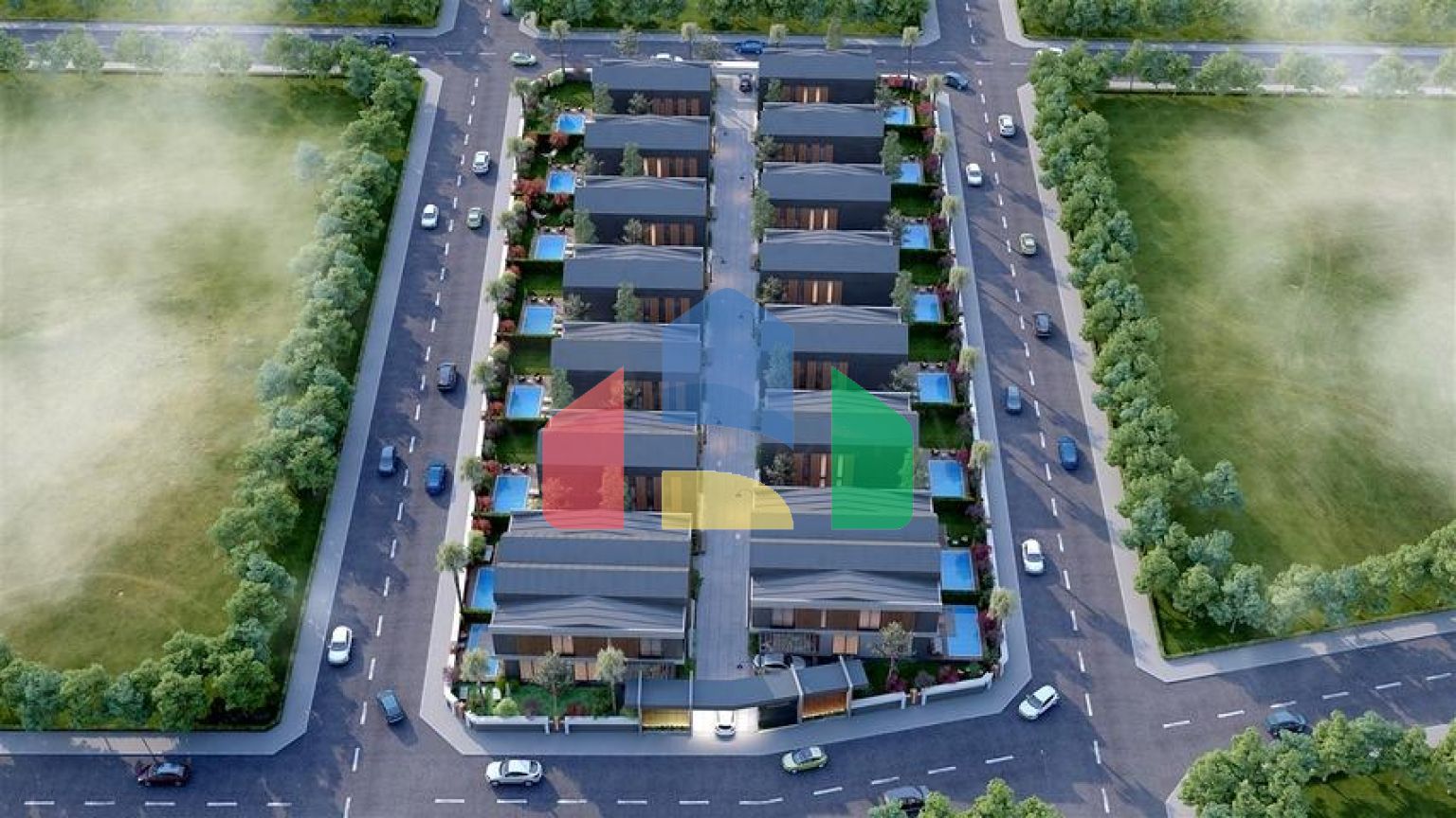 Комплекс вілл планування 4 + 1 в районі Дешемеалти - Анталія