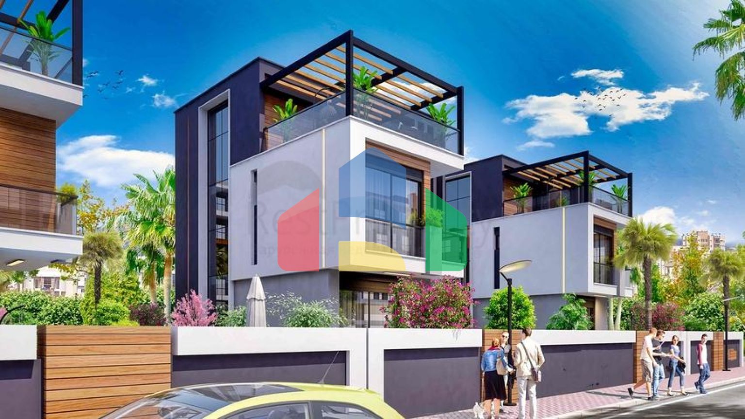 Виллы в комплексе , планировки 4+1 в районе Дошемеалты - Анталия