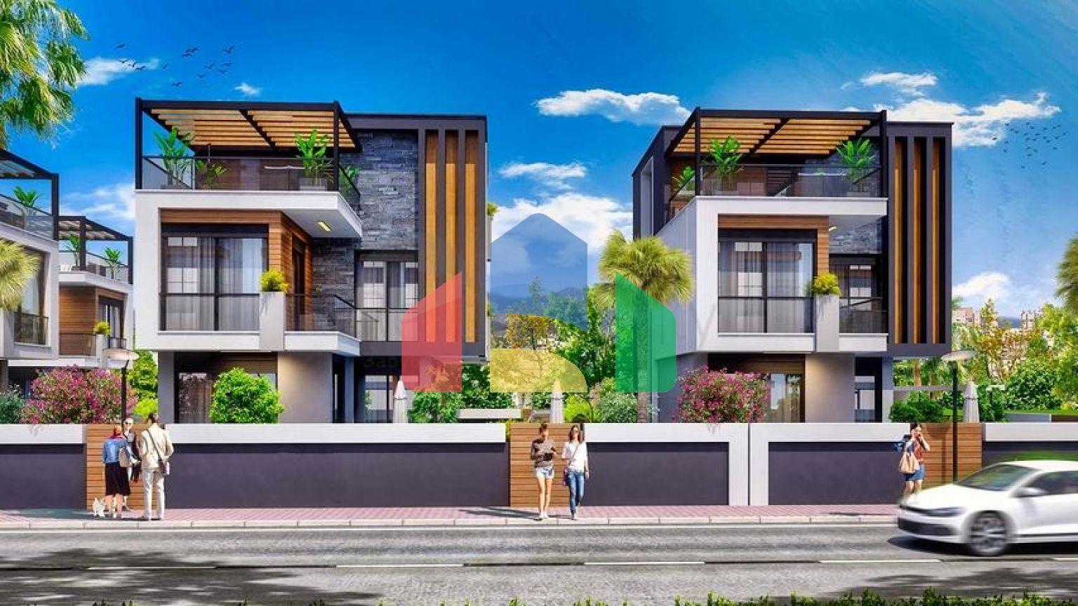 Виллы в комплексе , планировки 4+1 в районе Дошемеалты - Анталия