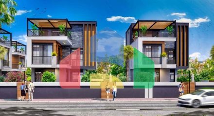 Виллы в комплексе , планировки 4+1 в районе Дошемеалты - Анталия