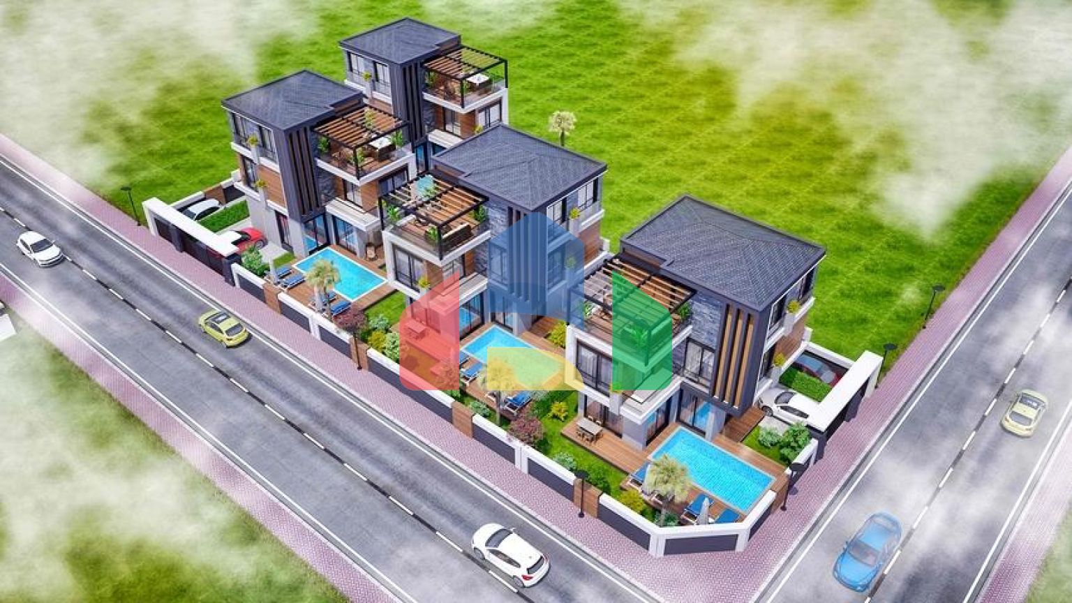 Виллы в комплексе , планировки 4+1 в районе Дошемеалты - Анталия