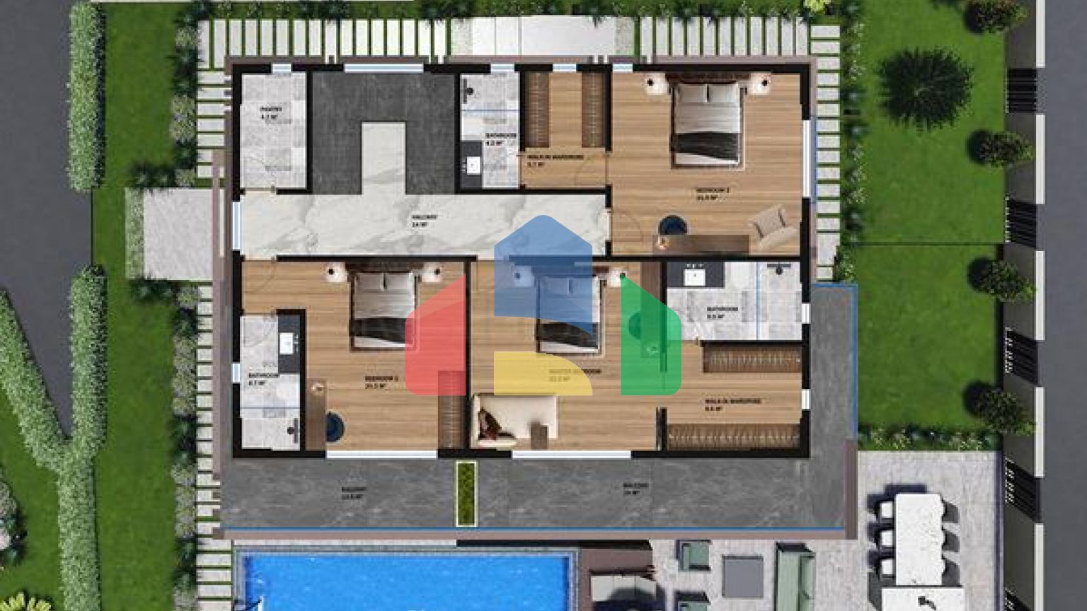 Инвестиционный проект виллы планировки 4+1 в районе Дошемеалты - Анталия