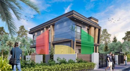 Вилла планировки 4+1 в районе Дошемеалты - Анталия