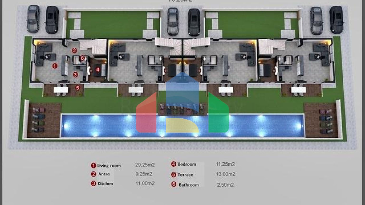 Вілла планування 4 + 1 в районі Дошемеалти - Анталія
