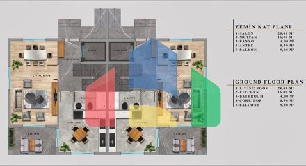 Вілли планування 4 + 1 в районі Дошемеалти - Анталія Вілли планування 4 + 1 в районі Дошемеалти - Анталія