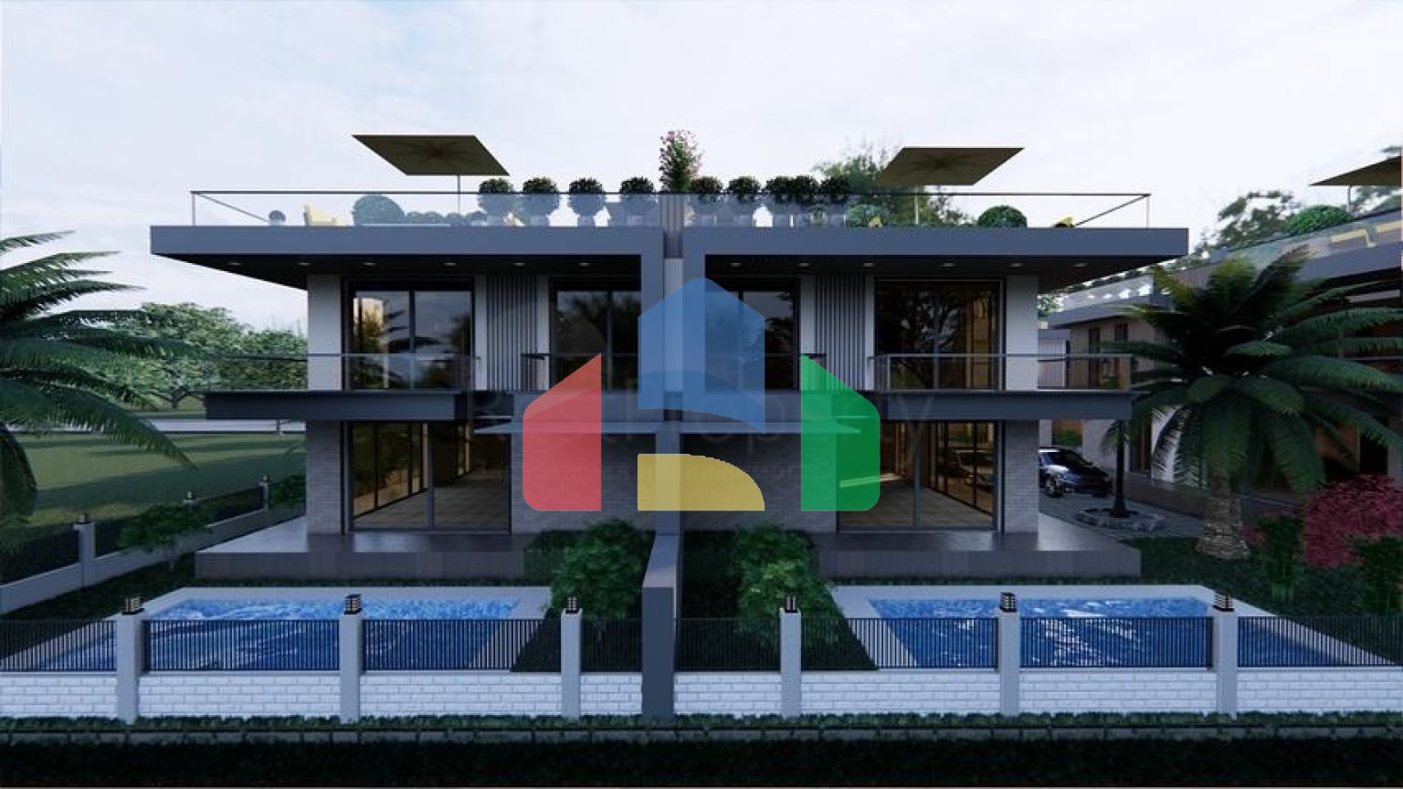 На продаж пропонуються вілли планування 4 + 1 в районі Дошемеалти - Анталія