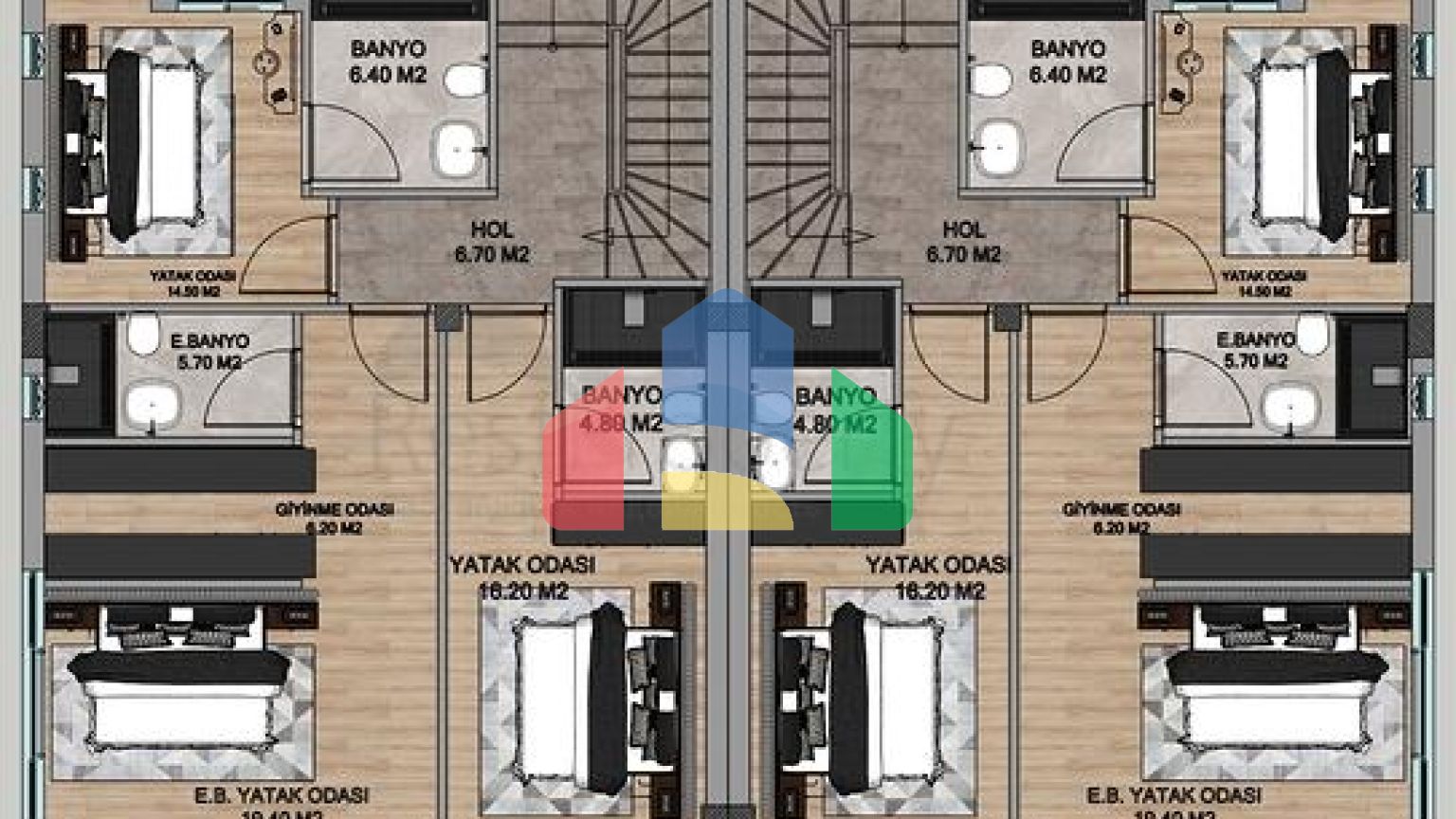 На продаж пропонуються вілли планування 4 + 1 в районі Дошемеалти - Анталія