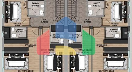 На продаж пропонуються вілли планування 4 + 1 в районі Дошемеалти - Анталія