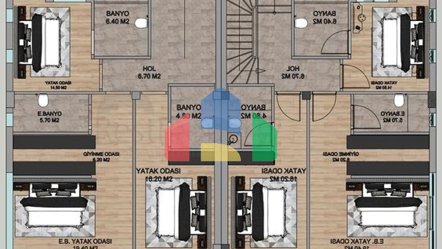 На продаж пропонуються вілли планування 4 + 1 в районі Дошемеалти - Анталія