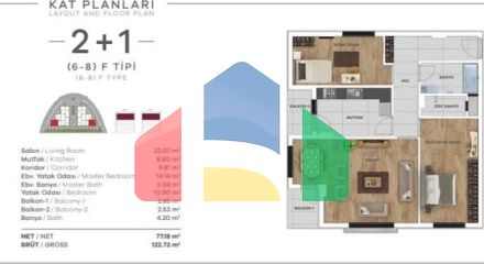 Квартира 1+1 в Стамбуле