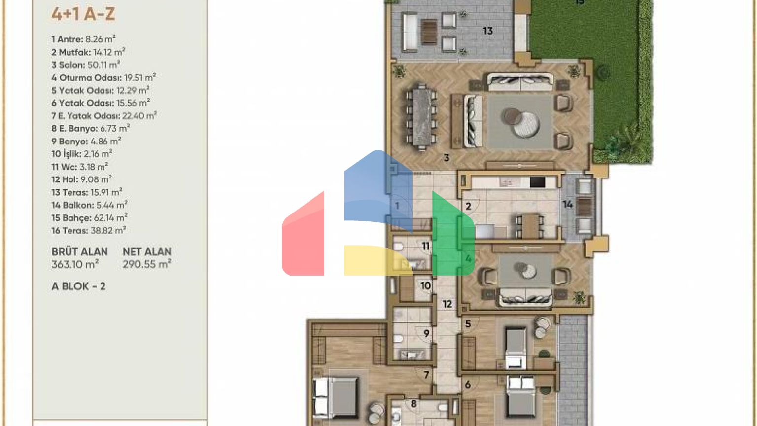 Квартира 3+1 в Стамбуле